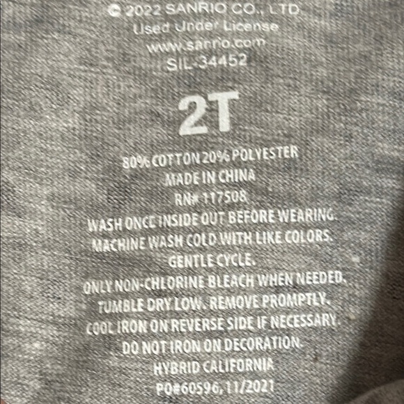 (R0) Hello Kitty Denim Overall Dress, size 2T, Toddler Girls 2-Pc. Denim - Picture 8 of 10